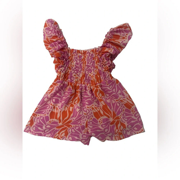 Bonnie Jean Girls’ Butterfly Smocked Romper - Size 4 - Picture 3 of 3